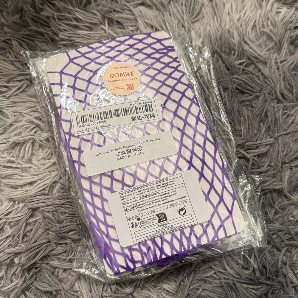 Purple Fishnet Tights Set (2 Pairs) NEW 🏷️ - Picture 4 of 5